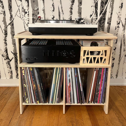 The Console - Turnable And Amplifier Console With 12" LP Record Storage
