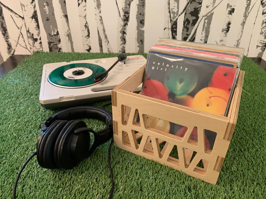 The Mini - 7" 45 RPM Plywood Record Storage Box - Mini Milk Crate Style