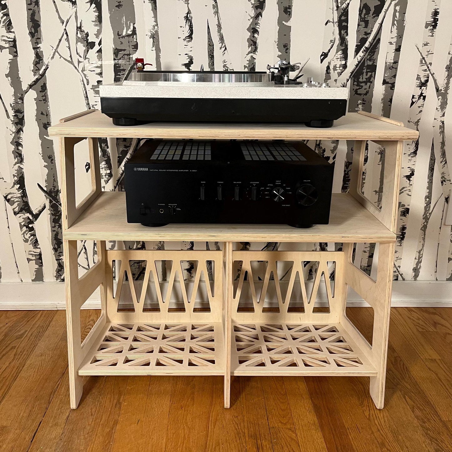The Console - Turnable And Amplifier Console With 12" LP Record Storage