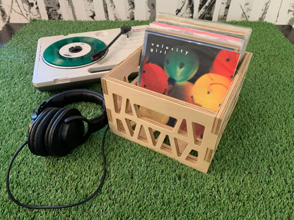The Mini - 7" 45 RPM Plywood Record Storage Box - Mini Milk Crate Style