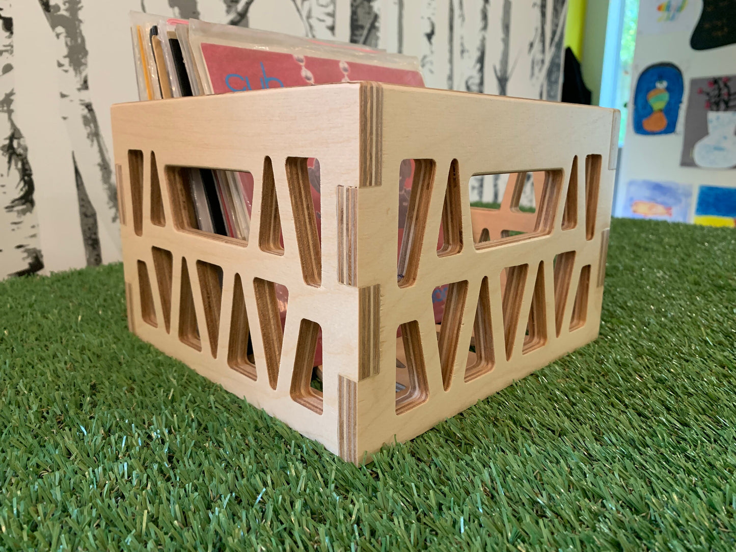 The Mini - 7" 45 RPM Plywood Record Storage Box - Mini Milk Crate Style